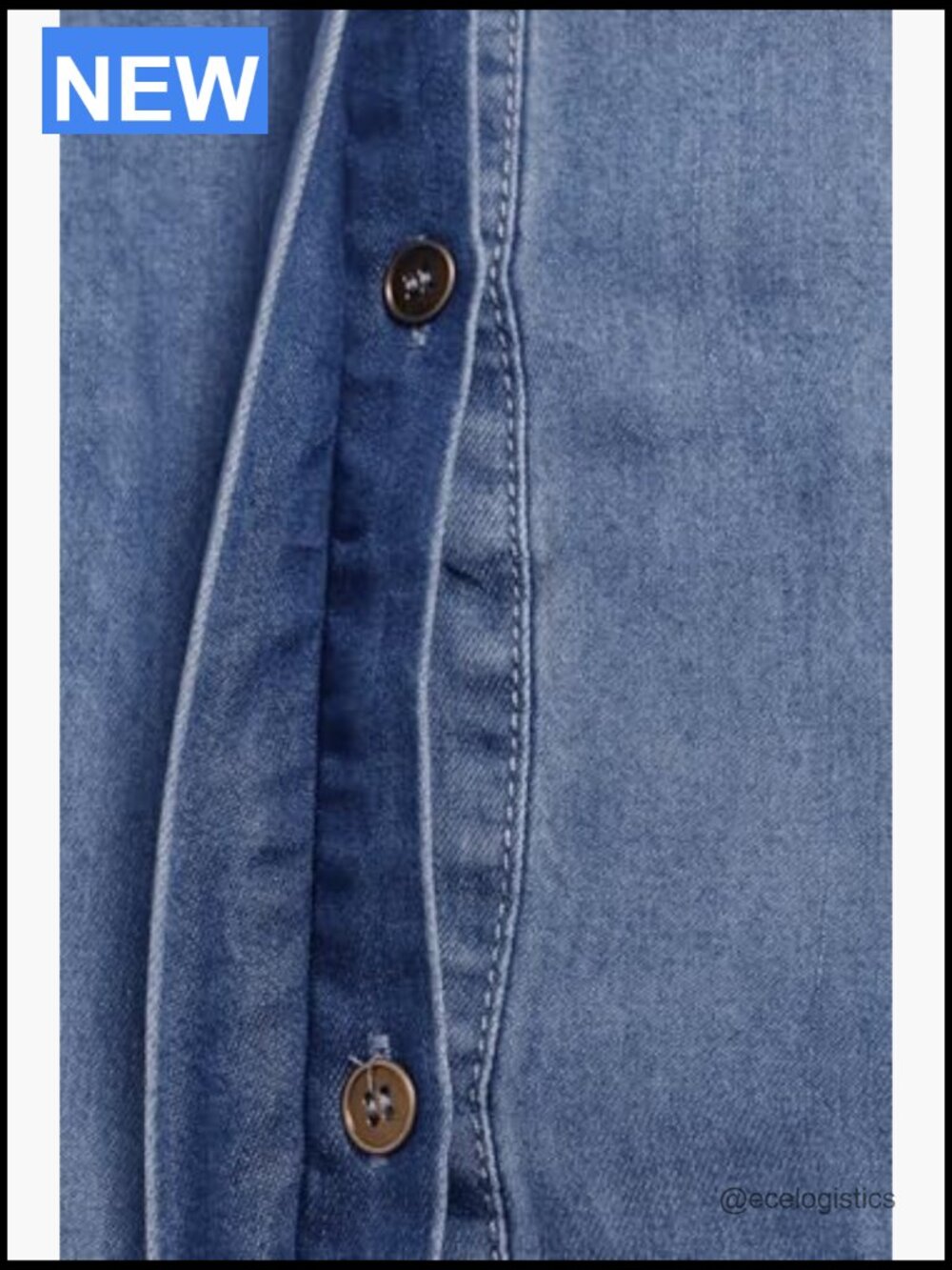 Casual Long Sleeve Button Down Jean Shirt Dress with Pockets Midi Swing - Picture 5 of 7